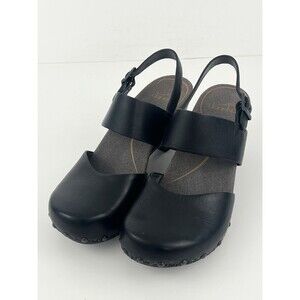 Dansko Thea Clog Sandals Black Leather Studded Slingback EU 36 US 5.5 6